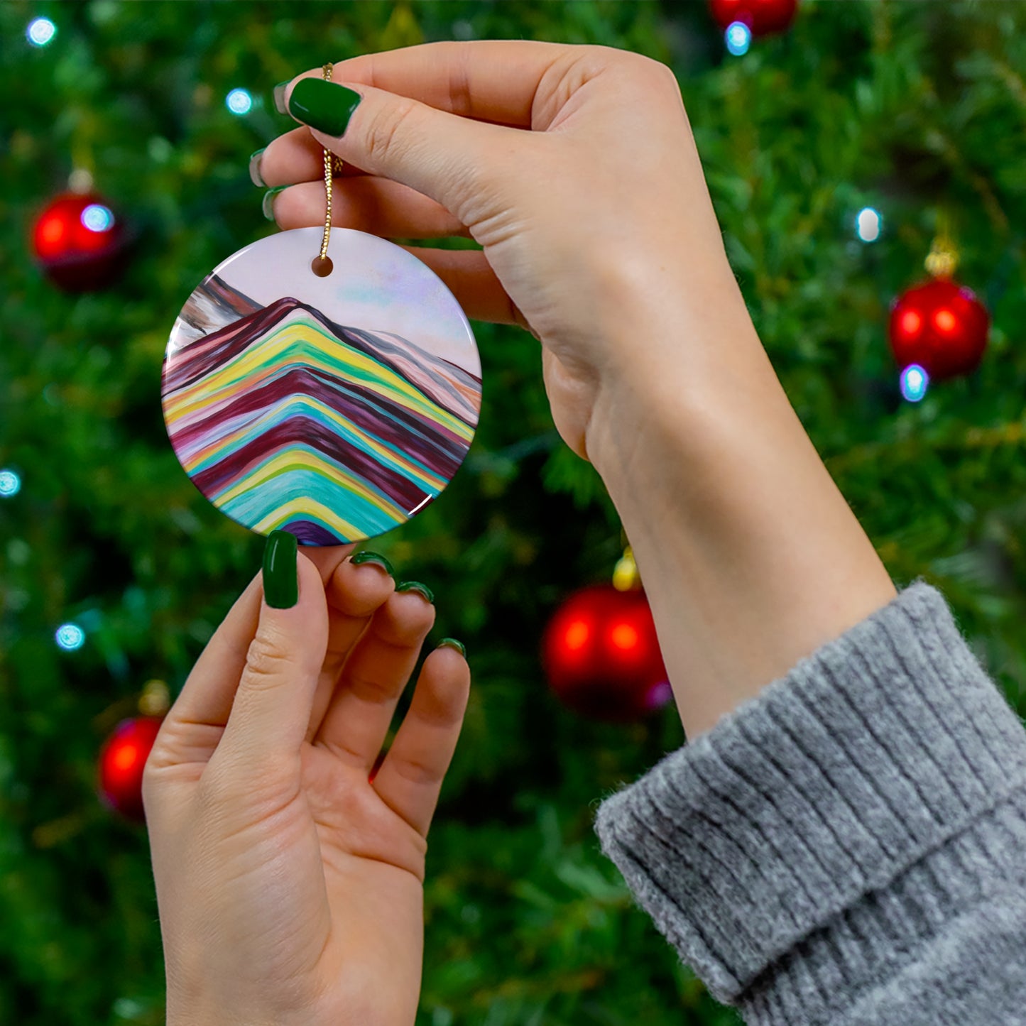 Rainbow Mountains Ornament