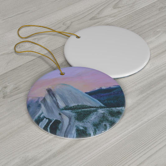 Yosemite Half Dome Ornament - with the trees