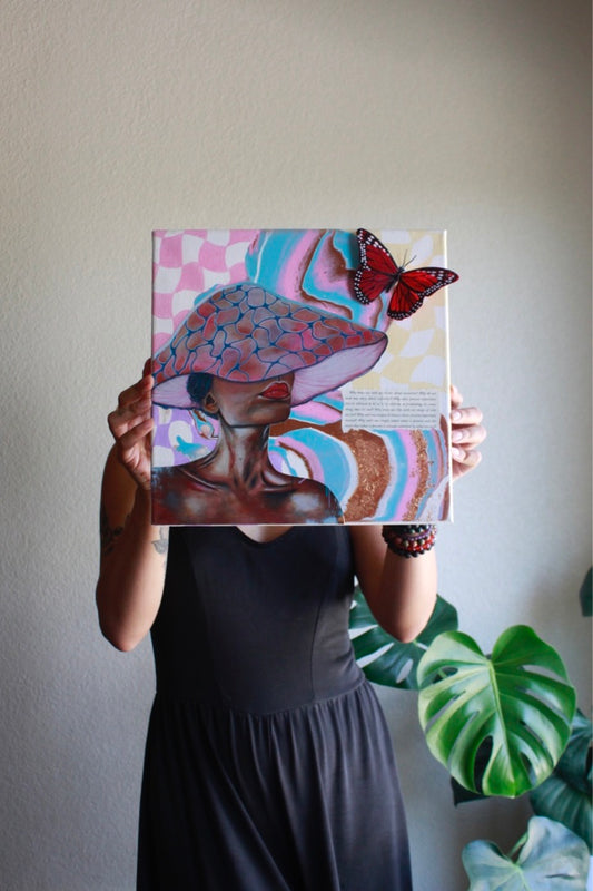 "light figure" collage - with the trees