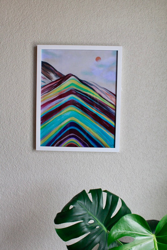 vinicunca - rainbow mountains art print - with the trees