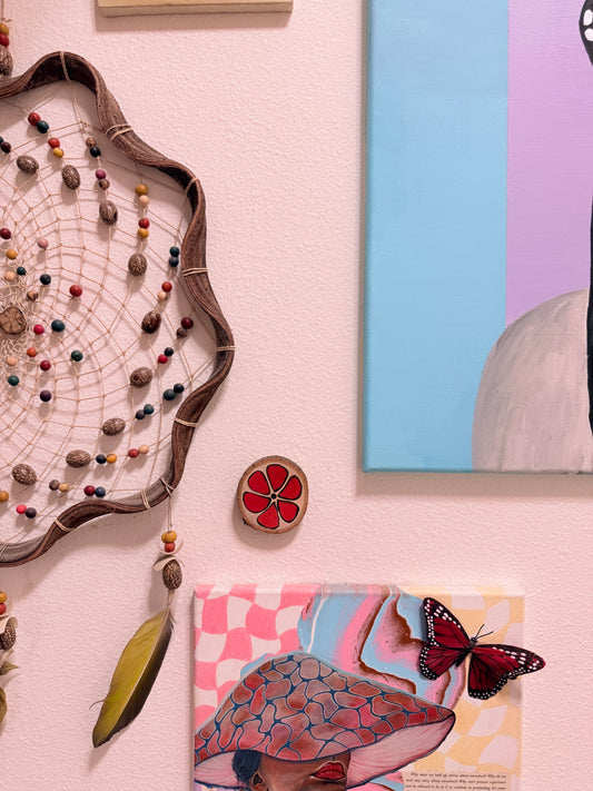 Red Flower Gallery wall Art - with the trees