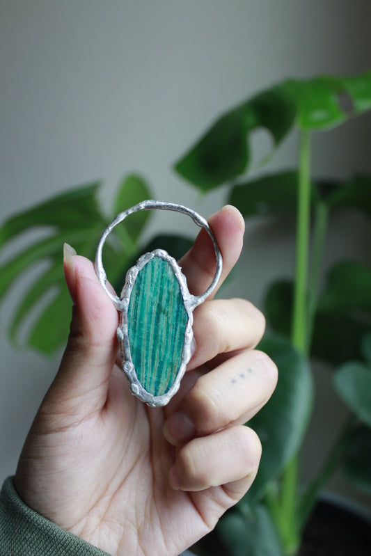 green amazonite pendant - with the trees