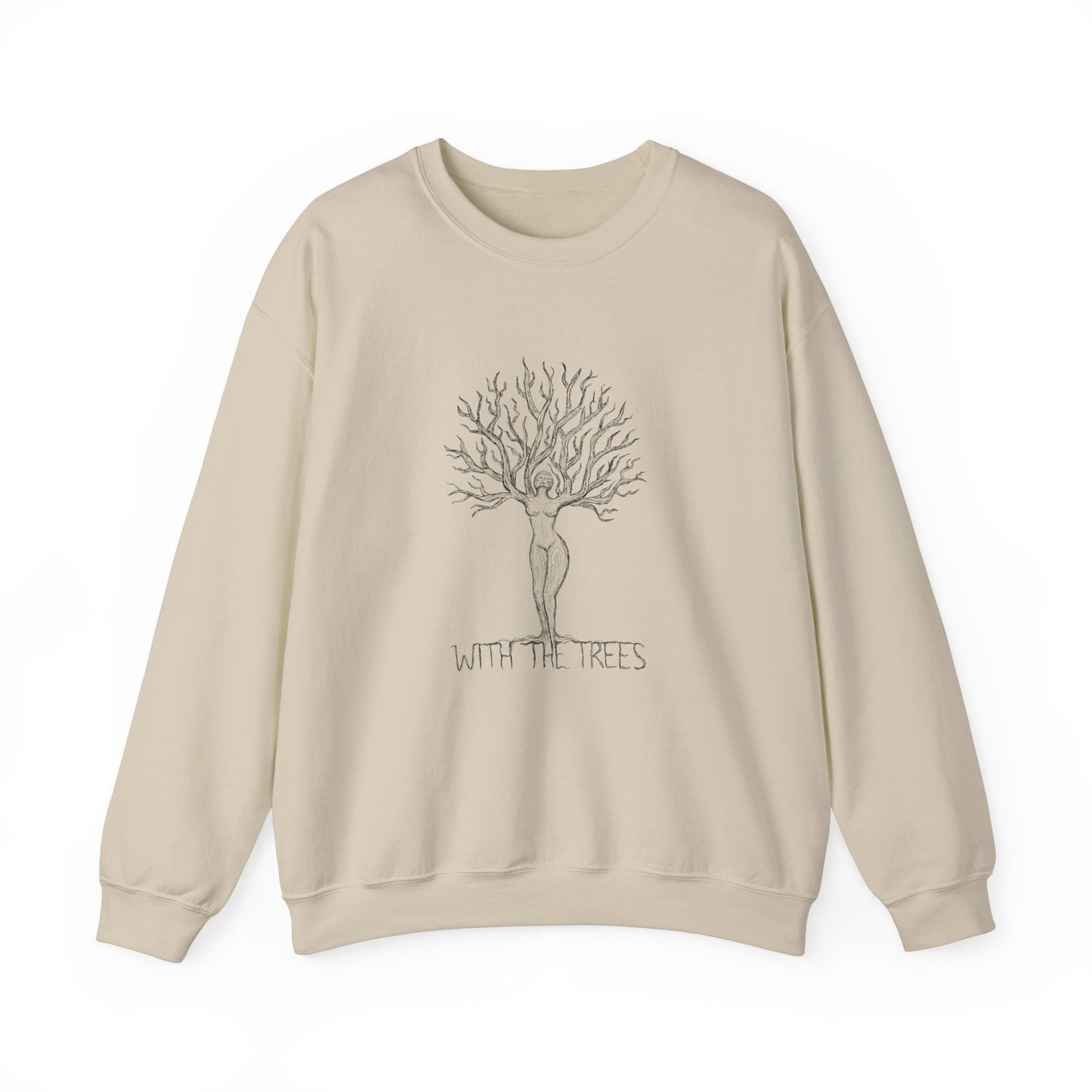 tree woman crewneck sweatshirt - with the trees