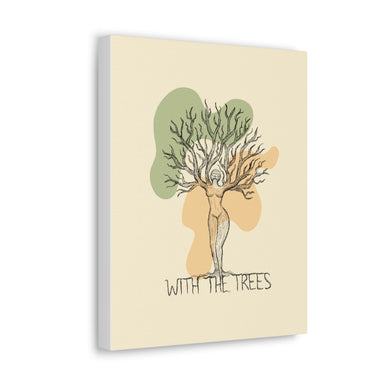 tree woman canvas wall hanging - with the trees