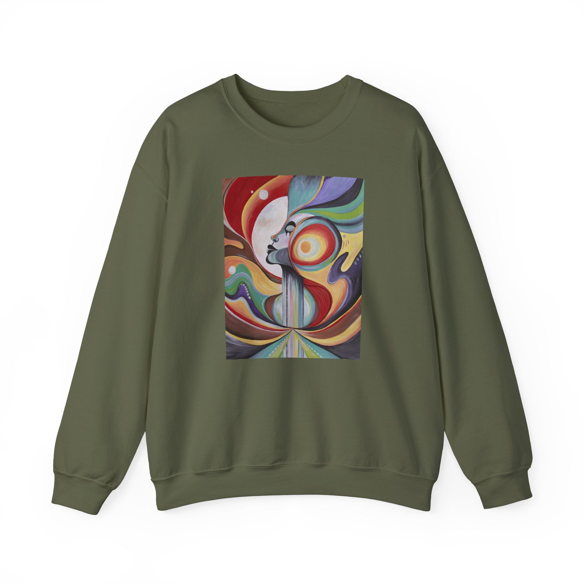 Artistic Crewneck Sweatshirt - Original Painting Wearable Art Statement - with the trees
