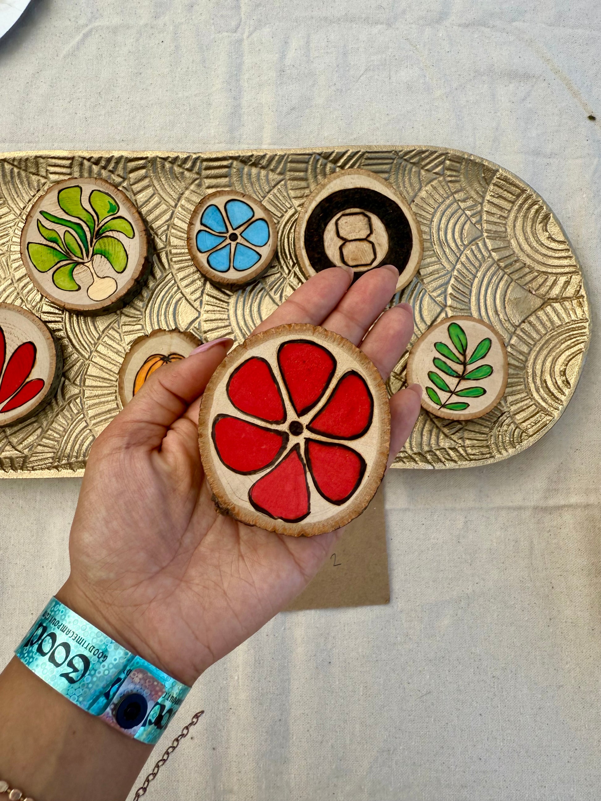 Red Flower Gallery wall Art - with the trees