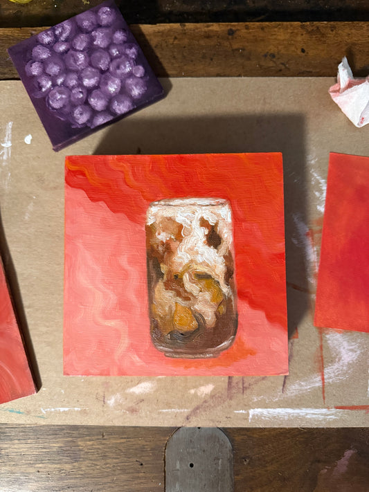 iced latte oil painting - with the trees