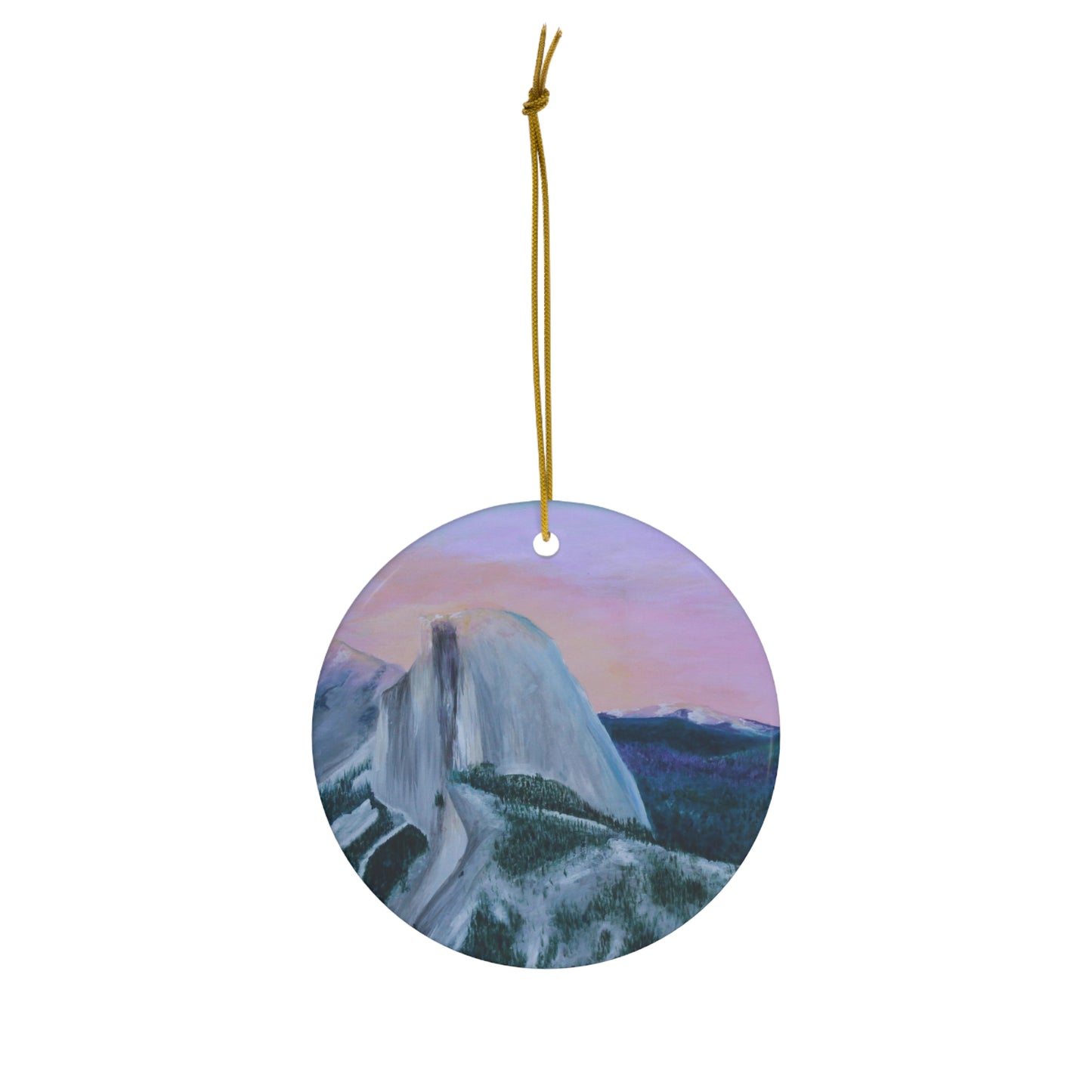 Yosemite Half Dome Ornament - with the trees