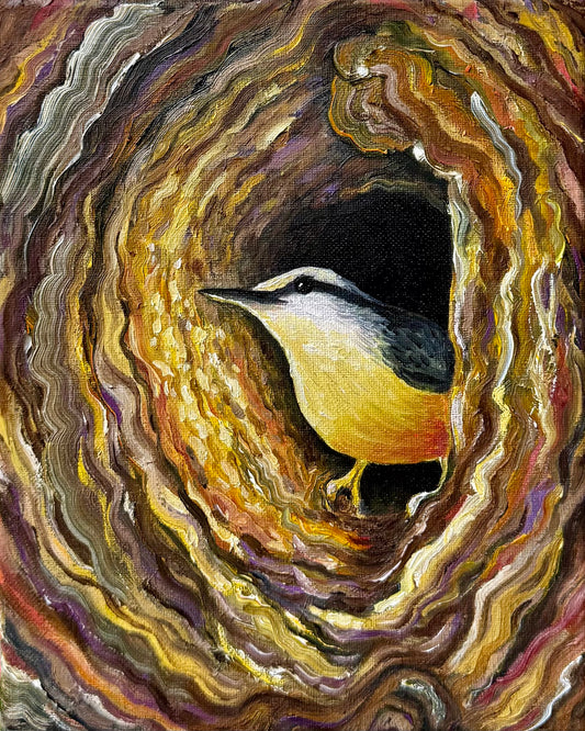 Woodpecker 8x10 art print - with the trees