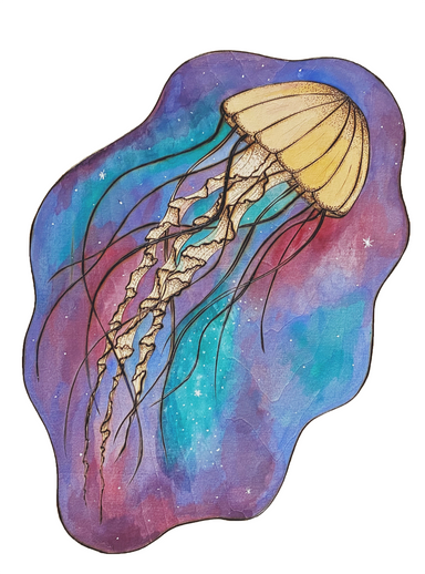 intergalactic jellyfish 11x17 art print - with the trees
