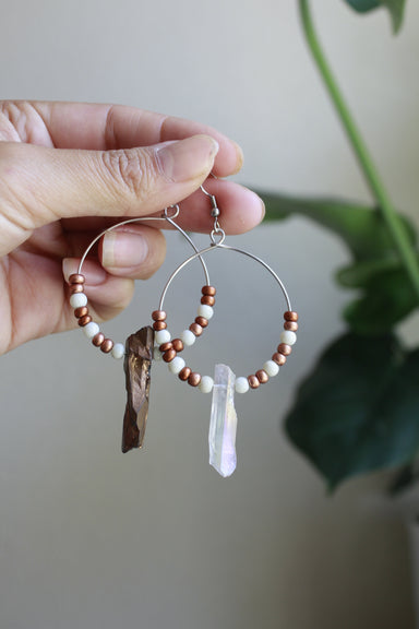 mismatched quartz earrings - with the trees