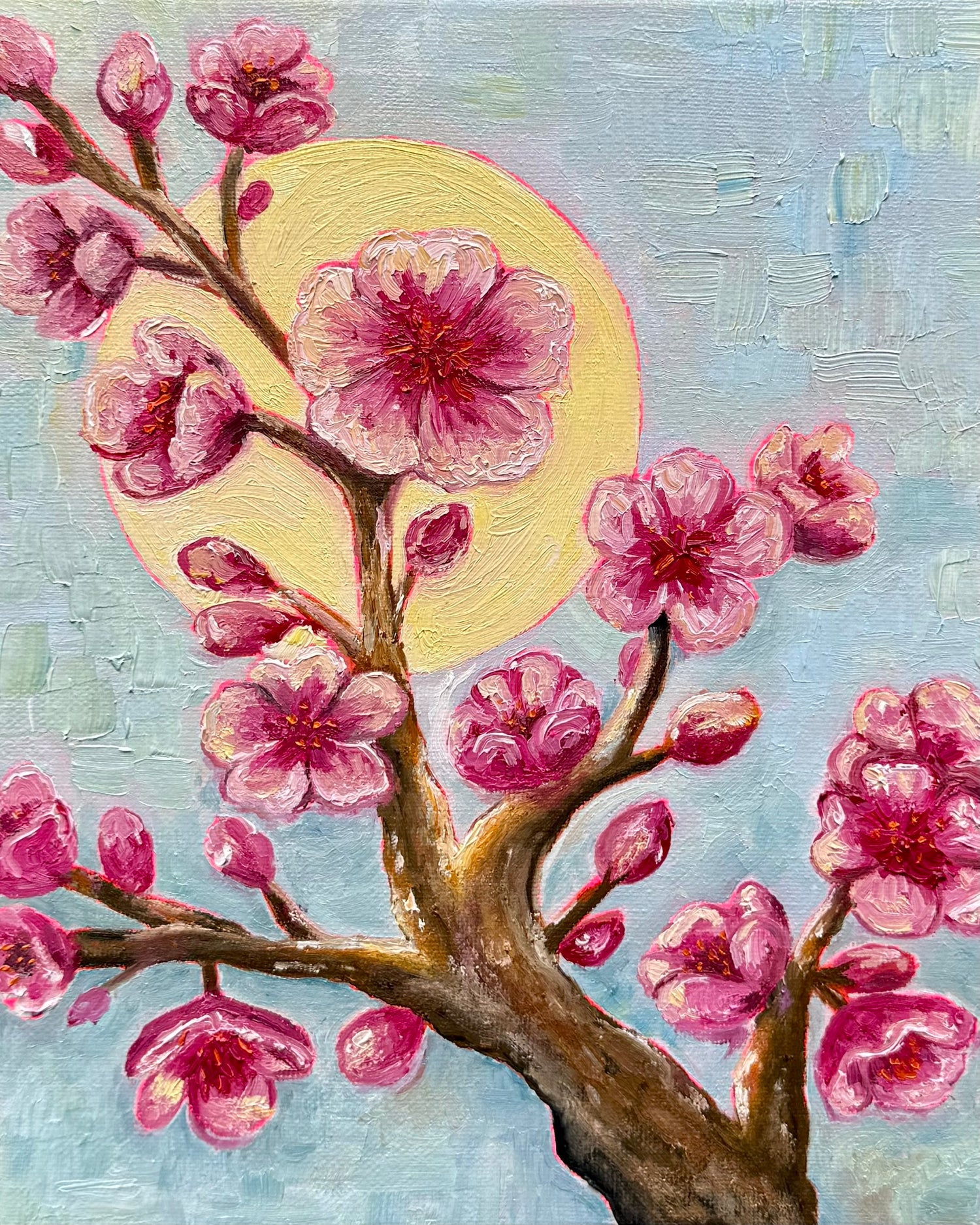 Cherry Blossoms 8x10 art print - with the trees