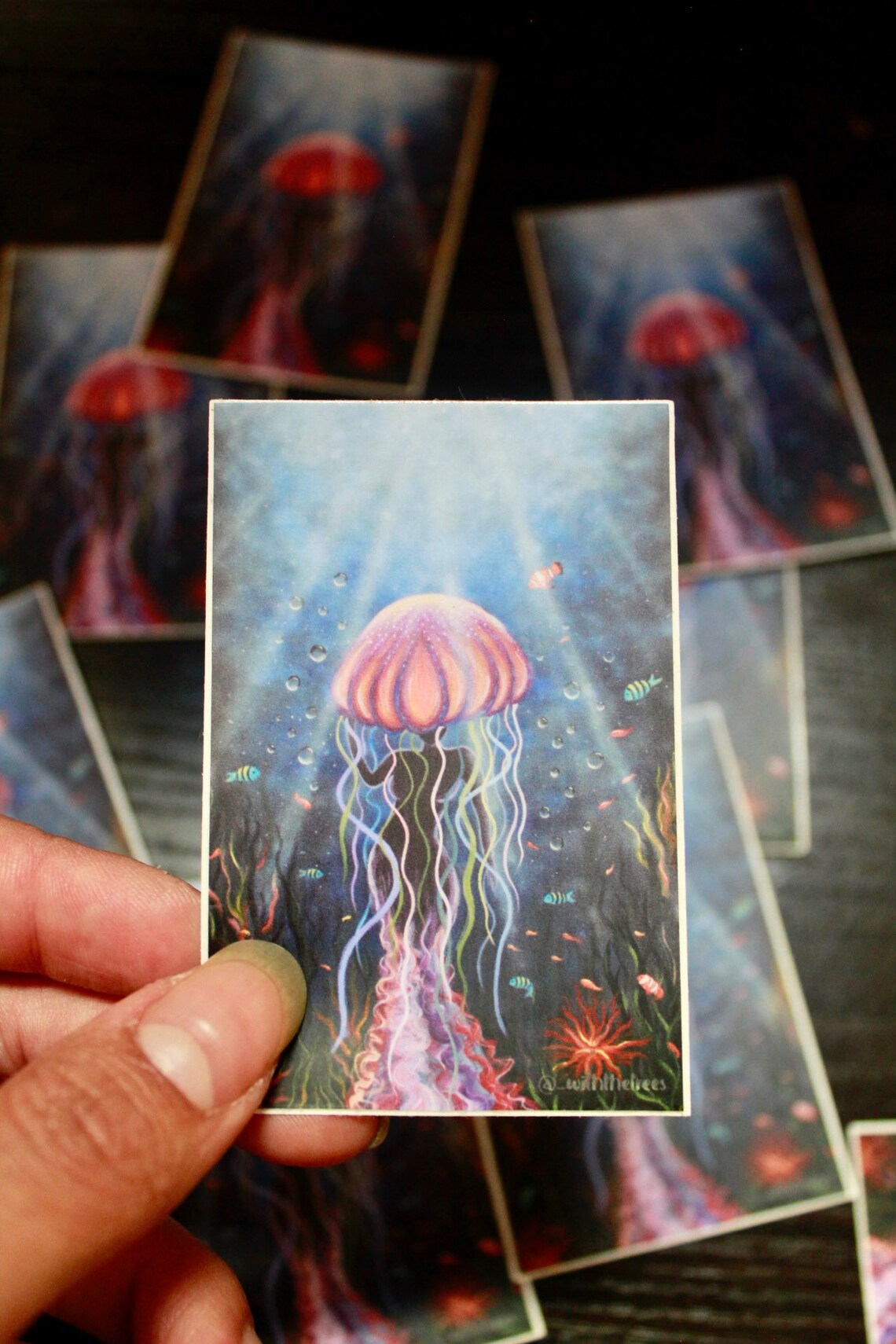 jellyfish woman sticker - With the tees