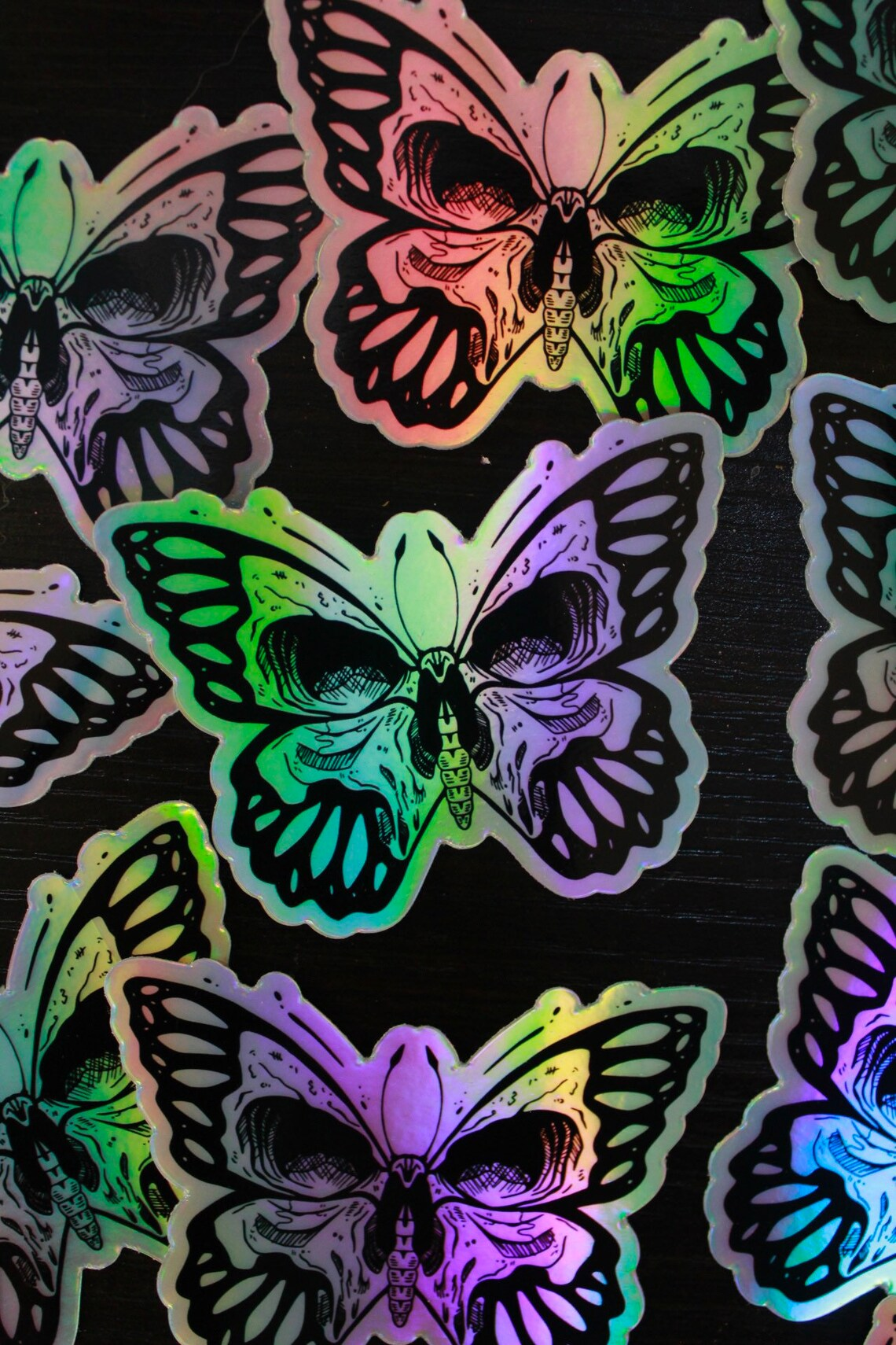 butterfly skull sticker - With the tees